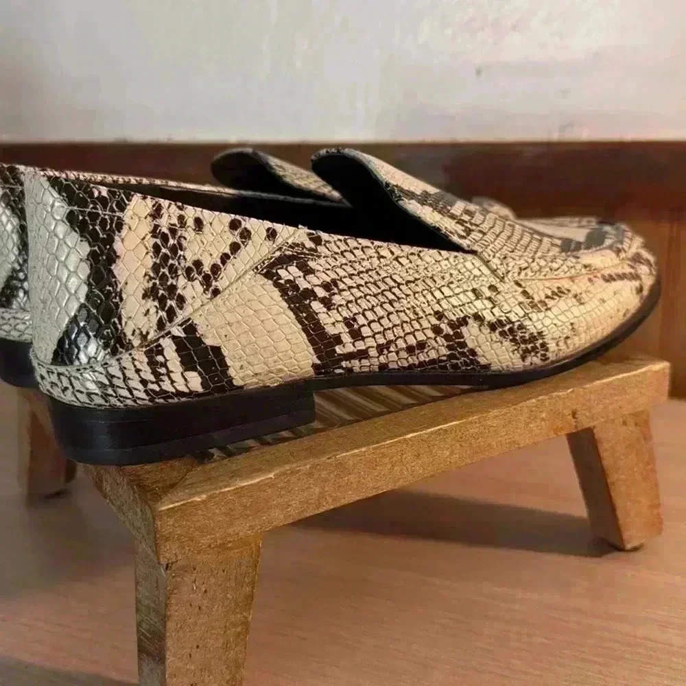 Vince Camuto Snakeskin Print Leather Loafers - Picture 4 of 9
